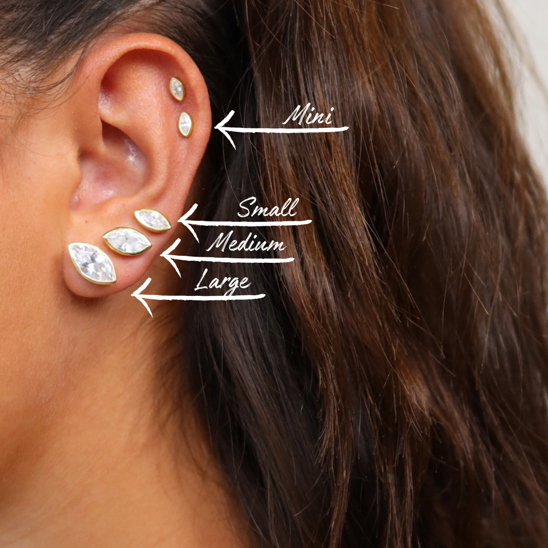 Medium Marquise Studded Earring