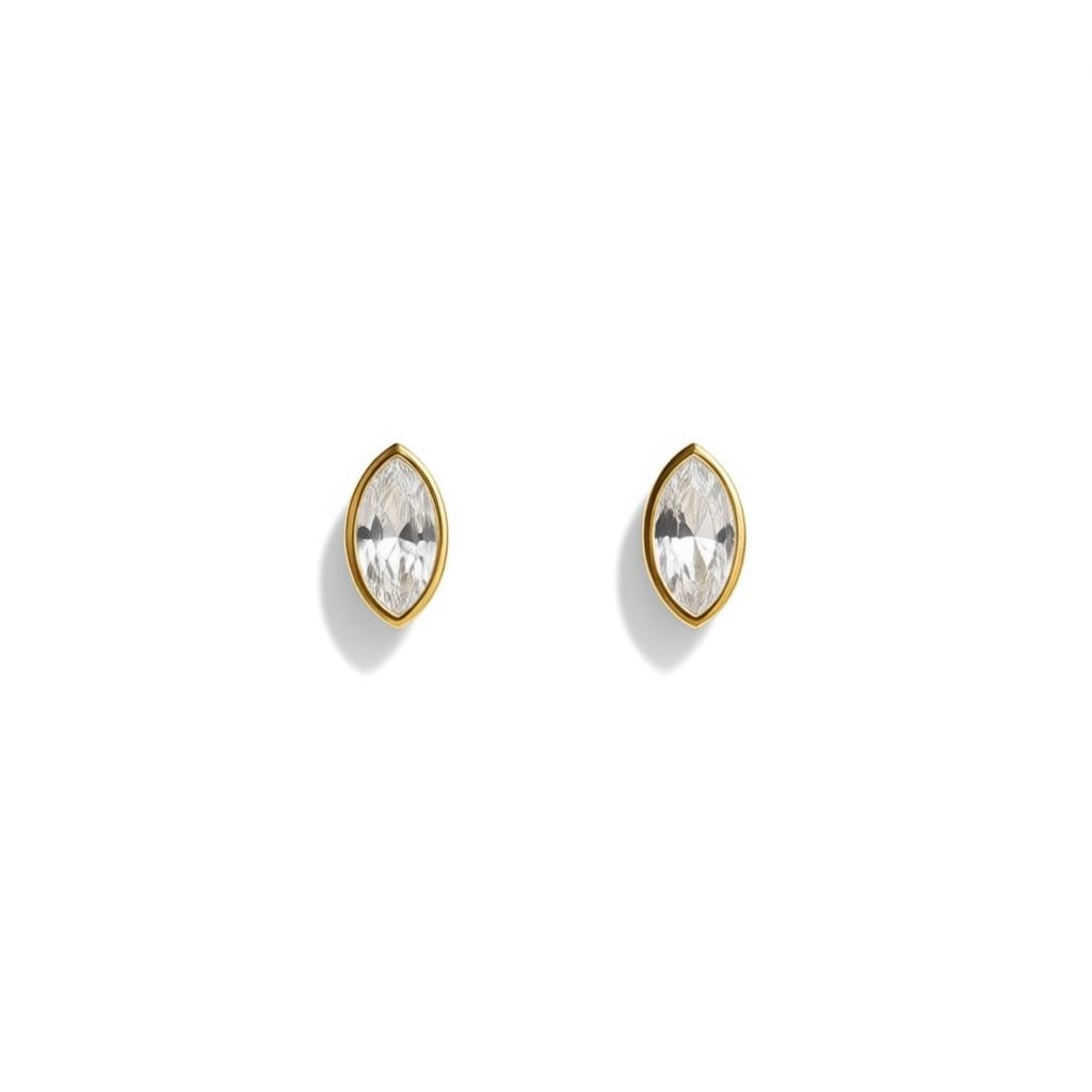 Medium Marquise Studded Earring
