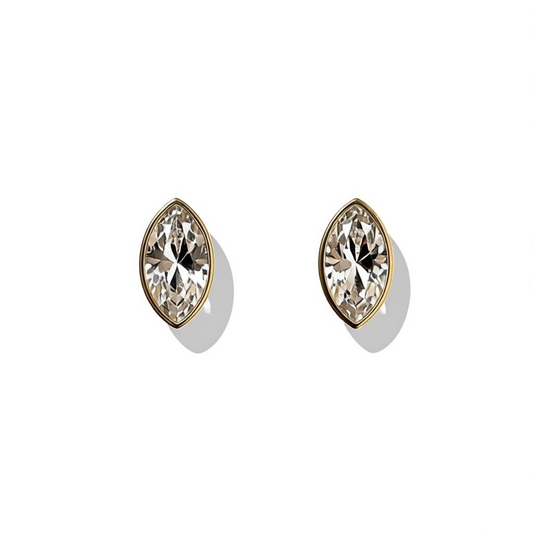 Large Marquise Studded Earring
