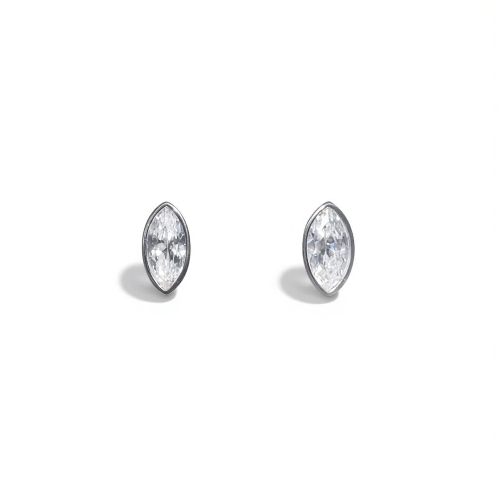 Medium Marquise Studded Earring