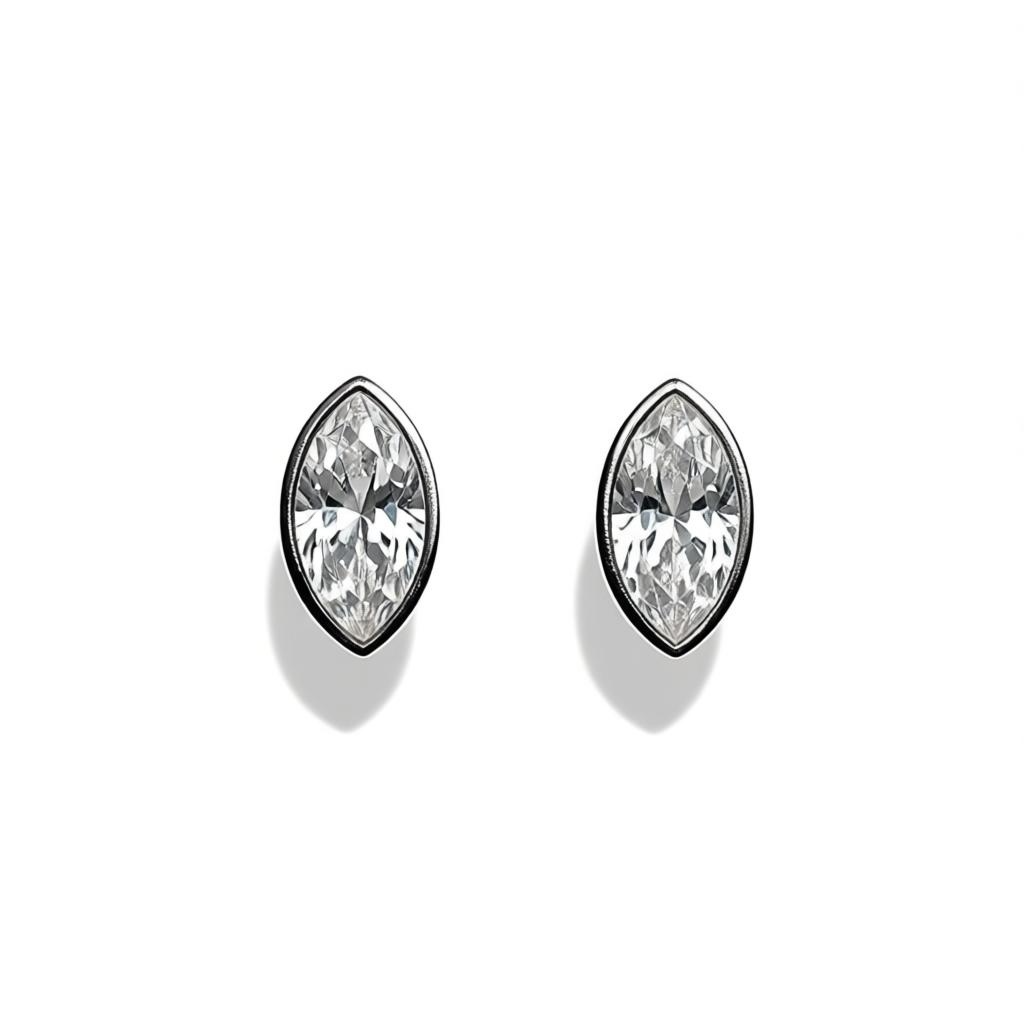 Large Marquise Studded Earring